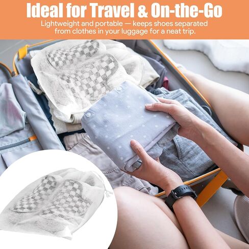 200Pcs Dust Proof Shoe Bags for Storage & Travel, Non-woven Fabrics Shoe Dust Bags with Drawstring, Breathable Shoes Covers for Purse Handbag Sneaker Loafer Sandal Storage Organizer, 11.81" x 14.96" in Saudi Arabia