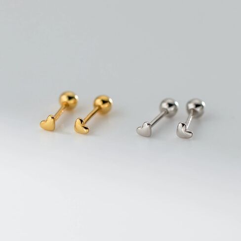 18G البسيطة الحب القلب مسمار الغضروف أقراط للنساء 925 الفضة الاسترليني صغيرة صغيرة لطيف القلب 3mm الكرة الحديد المسمار الخلفي ترصيع النائم الزنمة آخر هيبوالرجينيك ثقب الجسم مجوهرات in Kuwait