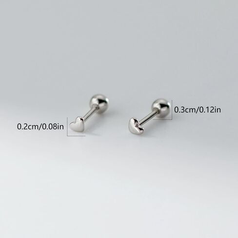 18G البسيطة الحب القلب مسمار الغضروف أقراط للنساء 925 الفضة الاسترليني صغيرة صغيرة لطيف القلب 3mm الكرة الحديد المسمار الخلفي ترصيع النائم الزنمة آخر هيبوالرجينيك ثقب الجسم مجوهرات in Kuwait