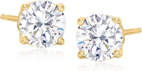 Ross-Simons 6.00 ct. t.w. CZ Jewelry Set: 3 Pairs Of Stud Earrings in 14kt Yellow Gold in Kuwait