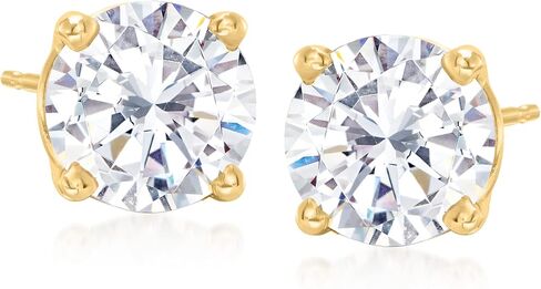 Ross-Simons 6.00 ct. t.w. CZ Jewelry Set: 3 Pairs Of Stud Earrings in 14kt Yellow Gold in Kuwait