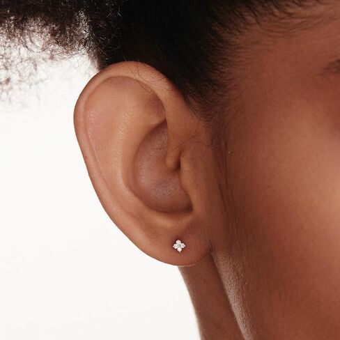 Gelin Diamond Flower Cluster Clover Stud Earrings for Women in 10K Solid Gold in Kuwait
