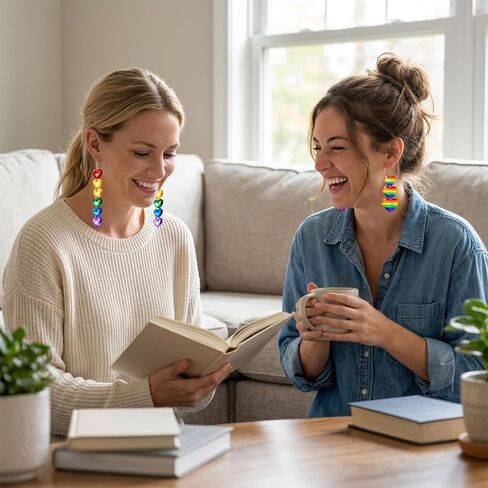 Pride Earrings, Rainbow Stud Earrings for Pride Outfits, Pride Accessories for Pride Month Celebrations and Daily Wear, Set of Two Pairs of Colorful Earrings in Saudi Arabia
