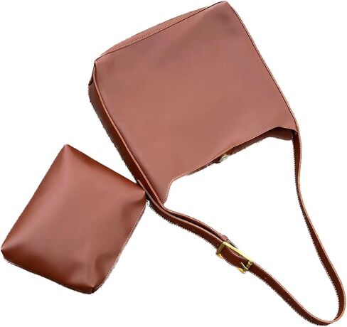 Women's Solid Color Tote Bag Two-Piece Set, Fashionable Bucket Large Capacity Casual Two-Piece Shoulder Messenger Bag in Kuwait