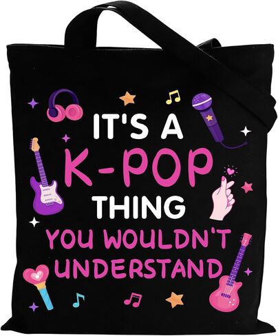 Kpop Canvas Tote Bag for Girls Women, Kpop Merch, K-Pop Gifts for K Pop Fan Lover, Korean Drama Tote Bag for Women, Music Gifts for Music Lovers, KPOP Birthday Decoration, K pop Party Favor Bags in Saudi Arabia