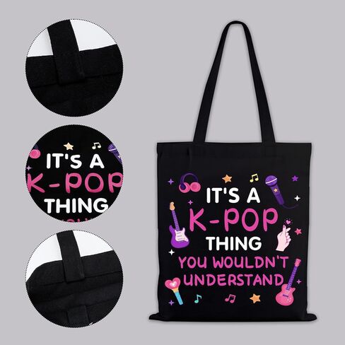 Kpop Canvas Tote Bag for Girls Women, Kpop Merch, K-Pop Gifts for K Pop Fan Lover, Korean Drama Tote Bag for Women, Music Gifts for Music Lovers, KPOP Birthday Decoration, K pop Party Favor Bags in Saudi Arabia