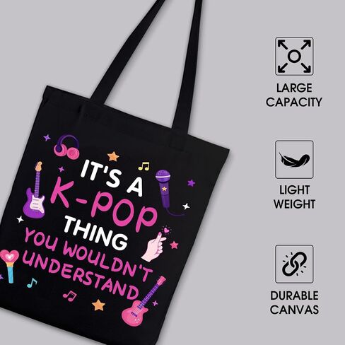 Kpop Canvas Tote Bag for Girls Women, Kpop Merch, K-Pop Gifts for K Pop Fan Lover, Korean Drama Tote Bag for Women, Music Gifts for Music Lovers, KPOP Birthday Decoration, K pop Party Favor Bags in Saudi Arabia