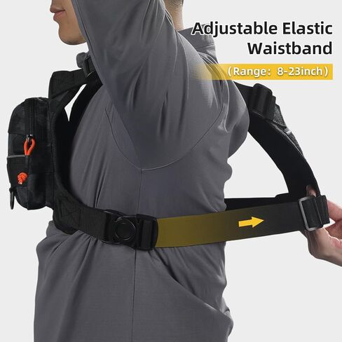 Running Vest for Men and Women, Lightweight Chest Pack with Phone Holder and Adjustable Strap, Reflective Water Resistant Chest Bag for Workouts, Cycling and Hiking (Black Camo) in Kuwait
