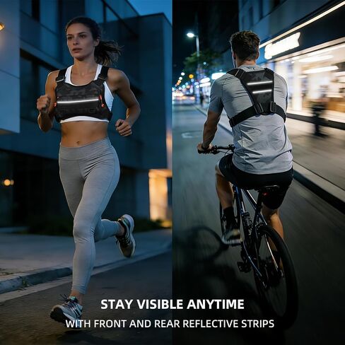 Running Vest for Men and Women, Lightweight Chest Pack with Phone Holder and Adjustable Strap, Reflective Water Resistant Chest Bag for Workouts, Cycling and Hiking (Black Camo) in Kuwait