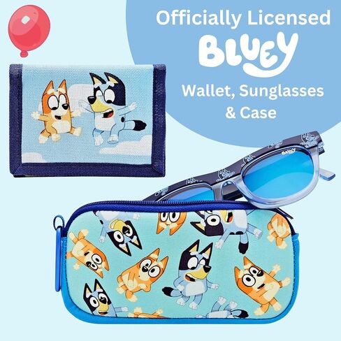 بلوي ستايل 3 عبوات | محفظة ونظارة شمسية وحقيبة تحتوي على Bluey وBingo | مجموعة هدايا Fan Gear مرخصة رسميًا للأطفال in Kuwait