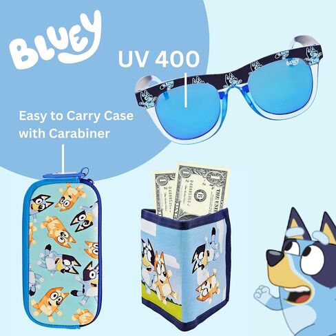 بلوي ستايل 3 عبوات | محفظة ونظارة شمسية وحقيبة تحتوي على Bluey وBingo | مجموعة هدايا Fan Gear مرخصة رسميًا للأطفال in Kuwait