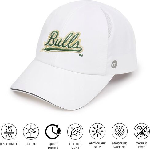 Ponyflo Women’s Collegiate Ponytail Hat, NCAA University of South Florida Bulls Baseball Cap for Women, Active Cap, White, University of South Florida in Saudi Arabia