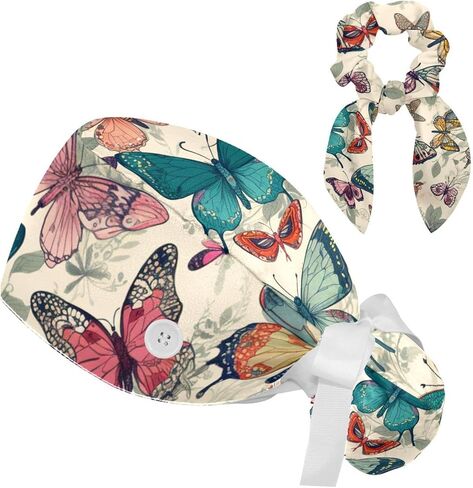 Triangle Abstract Orange Scrub Caps for Women with Ponytail Pouch Adjustable Elastic Bandage Tie Back Hat One Size in Saudi Arabia