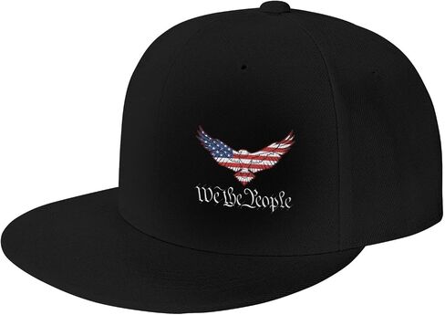 American Flag Outdoor Snapback Trucker Dad Hat for Men Women, Sports Adjustable Flat Bill Brim Baseball Cap in Kuwait