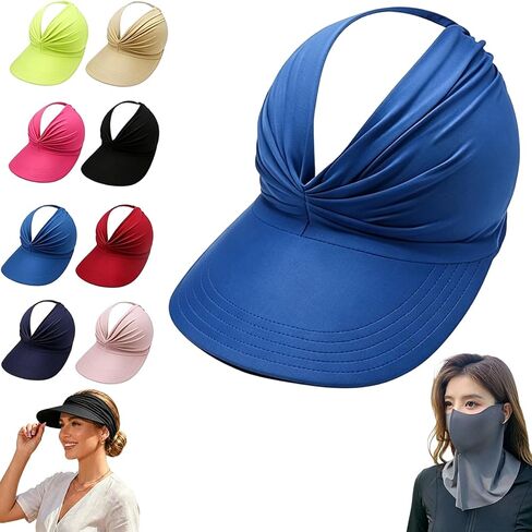 Women's UPF 50+ UV Protection Sun Visor Hat, Brim Lightweight Foldable Ponytail Cap for Women, Womens Sun Hat in Saudi Arabia