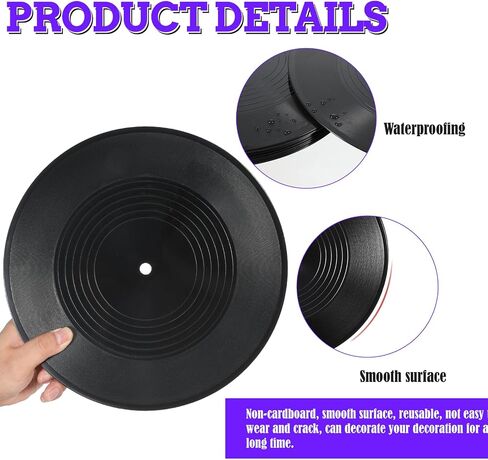 Yuanan 12 PCS Blank Vinyl Records, 12 Inch Vinyl Wall Decor Record Decor | Simulation Music Wall Decors for Music Parties, Studios, Holiday Decorations, Birthday Gifts and DIY Crafts in Saudi Arabia