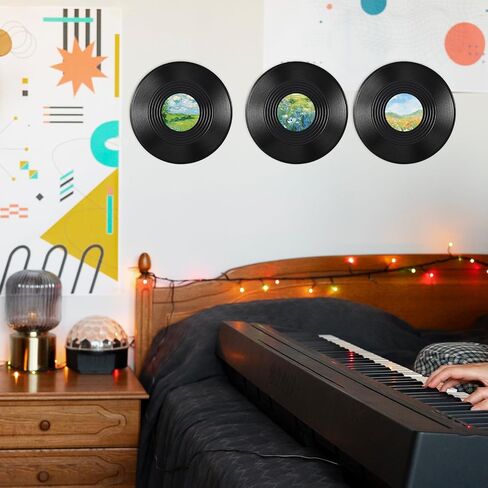 Yuanan 12 PCS Blank Vinyl Records, 12 Inch Vinyl Wall Decor Record Decor | Simulation Music Wall Decors for Music Parties, Studios, Holiday Decorations, Birthday Gifts and DIY Crafts in Saudi Arabia