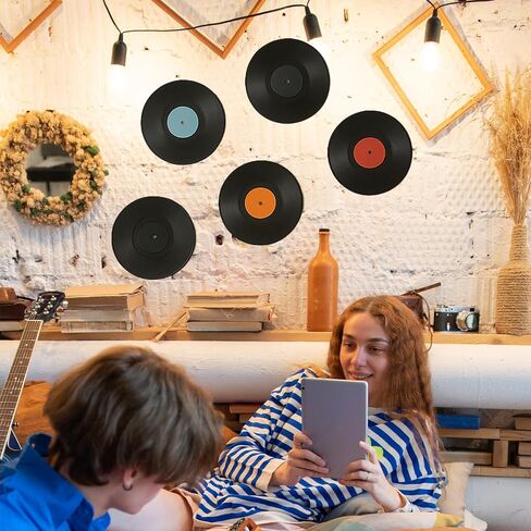 Yuanan 12 PCS Blank Vinyl Records, 12 Inch Vinyl Wall Decor Record Decor | Simulation Music Wall Decors for Music Parties, Studios, Holiday Decorations, Birthday Gifts and DIY Crafts in Saudi Arabia
