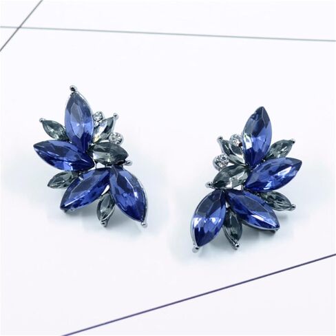 MALOYANVE Crystal Cluster Earrings Funky Punk Rock Small Round Rhinestone Angel Wings Statement Stud Earrings for Brides Bridemaids Wedding Jewelry Gifts for Women in Kuwait