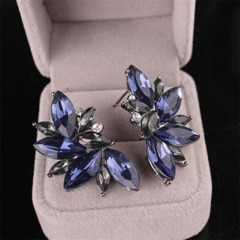 MALOYANVE Crystal Cluster Earrings Funky Punk Rock Small Round Rhinestone Angel Wings Statement Stud Earrings for Brides Bridemaids Wedding Jewelry Gifts for Women in Kuwait