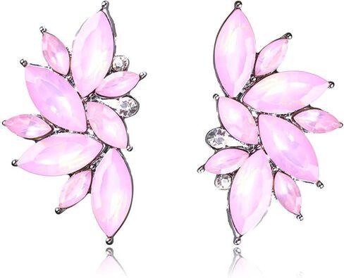 MALOYANVE Crystal Cluster Earrings Funky Punk Rock Small Round Rhinestone Angel Wings Statement Stud Earrings for Brides Bridemaids Wedding Jewelry Gifts for Women in Kuwait
