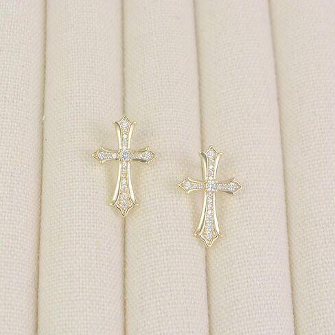 Gold Plated Cross Earrings for Women and Men Cubic Zirconia Trendy Gothic Cross Studs Earring Dainty Cute Small Faith Earrings Gifts For Her in Kuwait