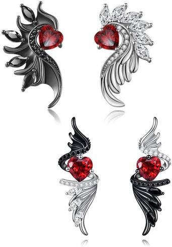Two pairs of earrings-Gothic earrings for women - punk earrings and goth jewelry with ghost design, hypoallergenic gothic accessories for women in Kuwait