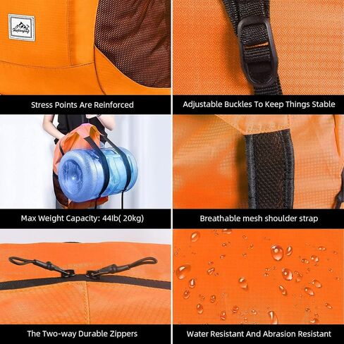 20L Foldable Backpack,Waterproof Packable Ultra Lightweight Hiking Backpack,For Men Women Travel Camping Outdoor Backpack-Orange in Kuwait