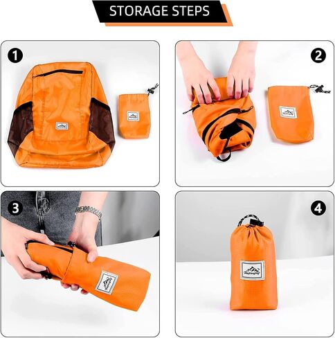 20L Foldable Backpack,Waterproof Packable Ultra Lightweight Hiking Backpack,For Men Women Travel Camping Outdoor Backpack-Orange in Kuwait