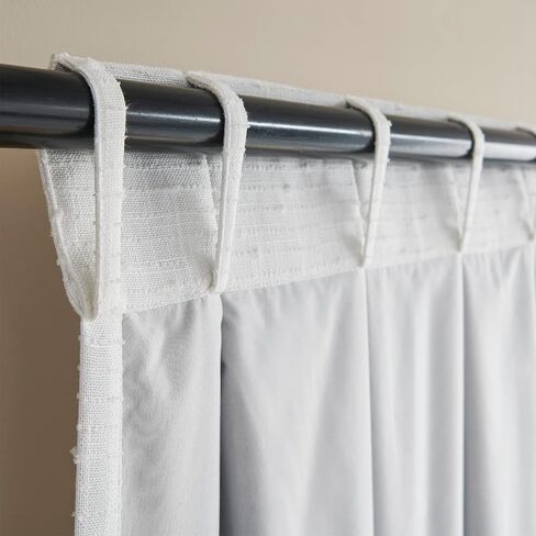 100% Blackout Pinch Pleated Linen Texture Curtain for Living Room,Back Tab Sheer with Liner for Bedroom,2 Panels, 40" W x102 L,White in Saudi Arabia
