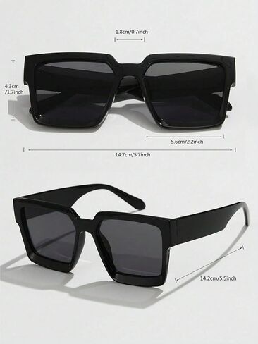 1 Pair of Women's Classic Square Large Frame Retro Simple Casual Outdoor Sports Sunglasses in Kuwait