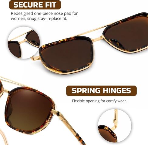 Polarized Aviator Sunglasses Women UV400 Protection Fashion Shade | Lightweight & Comfortable for All-Day Wear, Ideal for Driving, Beach & Daily Use. in Saudi Arabia