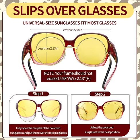 JATEBI Night Vision Driving Glasses Fit Over Eyeglasses, Anti Glare Yellow Lens Night Glasses for Men and Women, Oversized Driving Eyewear in Saudi Arabia
