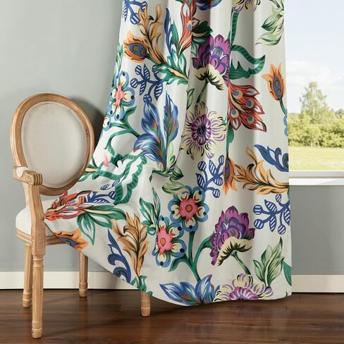 VOGOL Purple Flower Thermal Blackout Drapes, 52 x 84 Inches, 2 Panels | Grommet Top, Thermal Insulated, Light Blocking, Thick Fabric, for Bedroom and Living Room in Kuwait