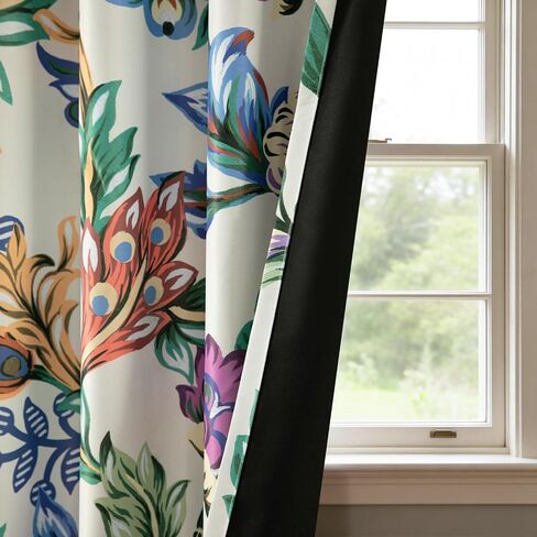 VOGOL Purple Flower Thermal Blackout Drapes, 52 x 84 Inches, 2 Panels | Grommet Top, Thermal Insulated, Light Blocking, Thick Fabric, for Bedroom and Living Room in Kuwait