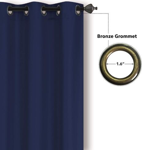 Home Collection 2 Panels 100% Blackout Curtain Set Solid Color with Rod Pocket Grommet Drapes for Kitchen, Dinning Room, Bathroom, Bedroom,Living Room Window New (74" Wide X 83" Long, Navy Blue) in Saudi Arabia