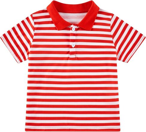Kids4ever Boys Striped Shirt Summer Polo T-Shirts for Boy Short Sleeve School KidsTops Size 3-7Y in Saudi Arabia
