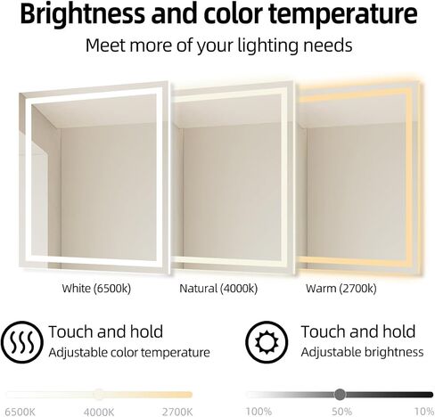 24" x 36" LED Bathroom Mirror with Lights, Motion Sensor Lighted Mirror, Frontlit & Backlit 3-Color Temperature Stepless Dimming, Anti-Fog, Lighted Bathroom Mirrors Wall Mounted, CRI 93+ in Saudi Arabia