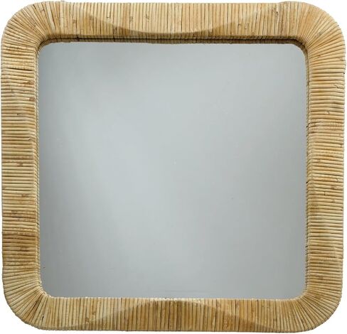 Bloomingville Square Rattan Wall Mirror, Natural in Saudi Arabia