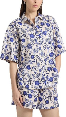 Derek Lam 10 Crosby Women's Keaton Printed Satin Stripe Split Sleeve Top in Saudi Arabia