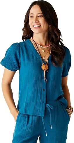 Carve Designs Women's Milo Gauze Top in Kuwait