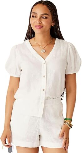 Carve Designs Women's Milo Gauze Top in Kuwait