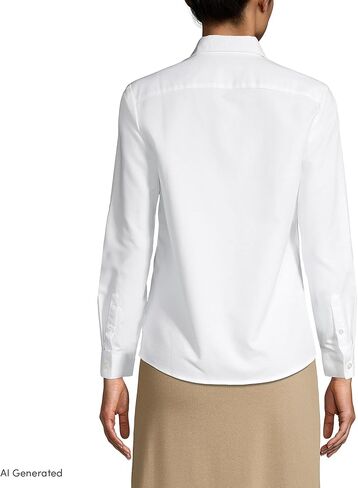 Lands' End Uniform Girls Long Sleeve Oxford White Womens Regular 14 in Kuwait