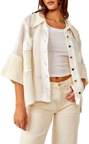 Free People Women's Stay On Shirt, Ivory (OB1896813, US, Alpha, X-Small, Small, Regular, Regular) in Kuwait