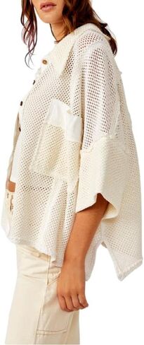 Free People Women's Stay On Shirt, Ivory (OB1896813, US, Alpha, X-Small, Small, Regular, Regular) in Kuwait