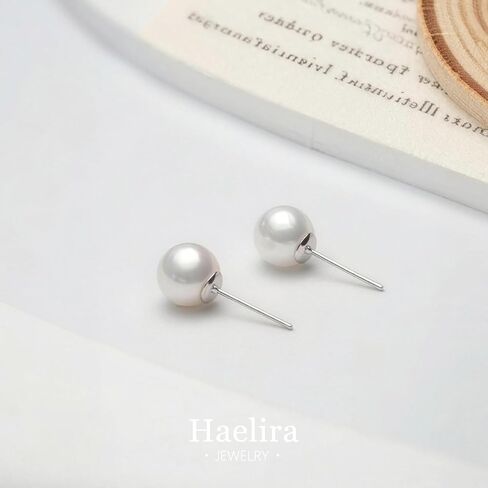 S925 Sterling Silver Freshwater Cultured Pearl Stud Earrings for Women, Dainty Minimalist Non Tarnish Jewelry Gift with Gift Box in Saudi Arabia
