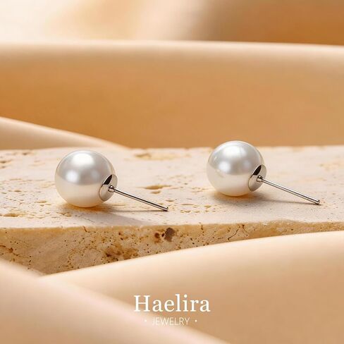 S925 Sterling Silver Freshwater Cultured Pearl Stud Earrings for Women, Dainty Minimalist Non Tarnish Jewelry Gift with Gift Box in Saudi Arabia