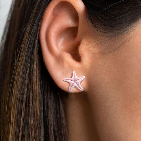 3 Pairs Clay Seashell Earrings Stud Set - Blue Shell, Pink Starfish, Yellow Conch - Summer Beach Jewelry, Boho Coastal Earrings for Women, Cute Dainty Gift in Saudi Arabia