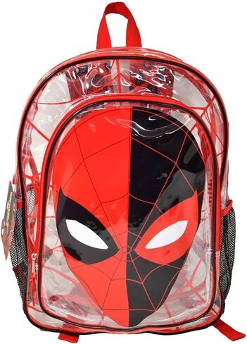 Fast Forward Spiderman Transparent Clear 16 inches Large Backpack – Marvel School Bag with 2 Mesh Side Pockets in Kuwait