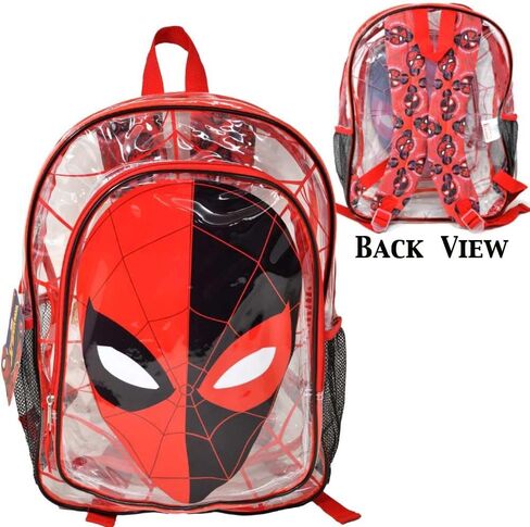 Fast Forward Spiderman Transparent Clear 16 inches Large Backpack – Marvel School Bag with 2 Mesh Side Pockets in Kuwait